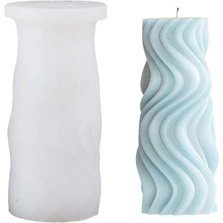 Spiral Lysform Bølgeformet Lysform Pilar Lysform Resin Form Leireform Smykker Resin Støpeform Håndverksutstyr 3D Form Silikonform for Resin