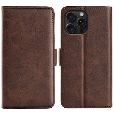 SKALO iPhone 16 Pro Premium Wallet Lompakkokotelo - Ruskea