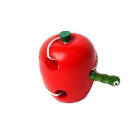 Pædagogisk legetøj til børn Træorm Spis æbler Pære Vandmelon Tidlig læring Gave