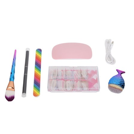 Neglelampe-børste sett 6 stk lysbrikker forlenger negler lengde manikyr tørker gel børste for skjønnhetssalong