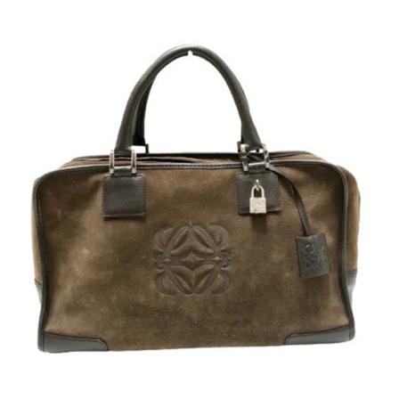 Loewe Pre-owned, Pre-owned Velvet handbags Bruin, Dames, Maat:ONE Size