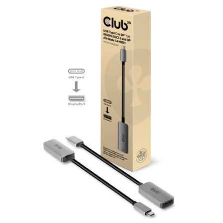Club 3D CAC-1567 - DisplayPort-adapter - 24 pin USB-C til DisplayPort - 22 cm