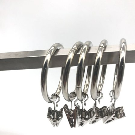 Gardinklämmor - Metall Gardinstång - Voile Net Ring Krokar - spot sales