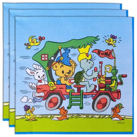 Engangsservietter Bamse Bil 16-pak