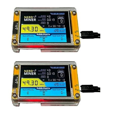 2X Nerdminer V3 2,8-tommer BTC Solo Lotteri Nerd Miner Krypto Solo Mine Maskine
