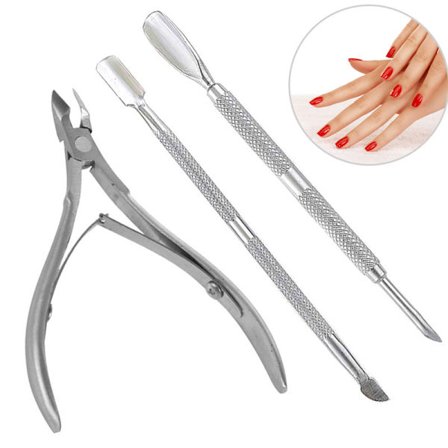 3 st/ set rostfritt stål nagelband Sax påskjutare sked Dead Skin Remover Cutter Clipper Nipper Trimmer Manikyr Nail Art