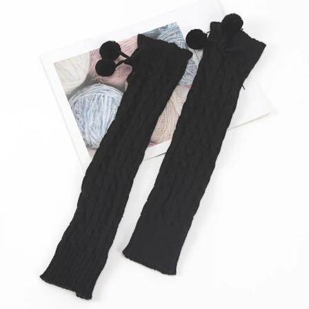 Vinter Kvinder Søde Handsker Kawaii Armvarmere Strikket Armærmer Casual Bløde Piger Goth Tøj Punk Gothic Mode Handsker black Length -40cm