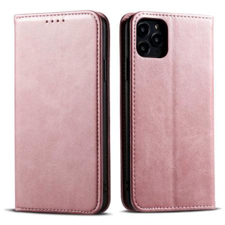 Läderfodral För Iphone14pro Roséguld Calf Grain X Flip Stark