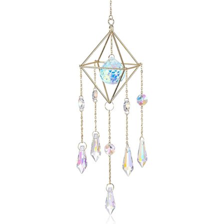 Kristallivalonsieppaaja ikkunan koristeeksi riippuvalaisimeen Kristalliprisma riippuva valonsieppaaja kotiin ja puutarhaan