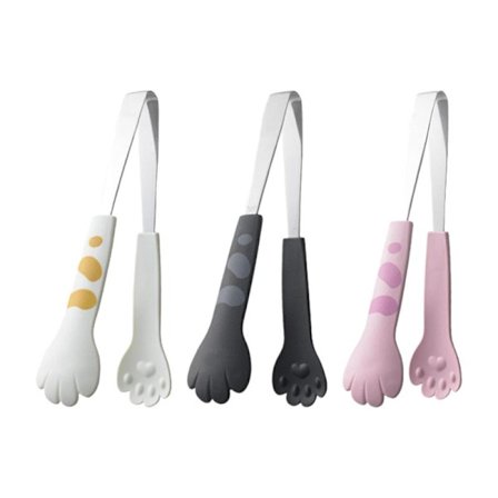 3 stk. Kattepoteformede Tænger Varmebestandige Søde Grillklemmer til Bagning Bageri HvidBesøg UJEAVETTE Butikken