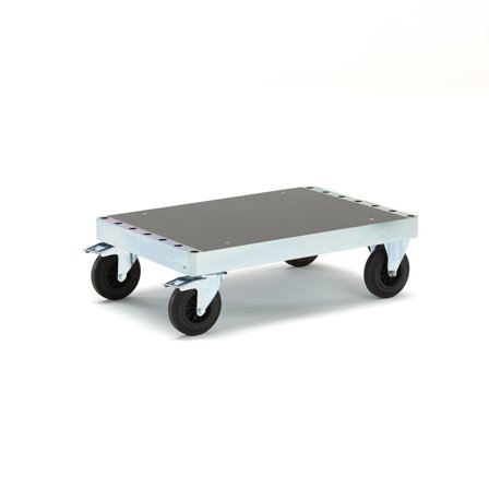 Plattformvogn, 900x600x300 mm, elforsinket ramme med MDF-plater, med brems