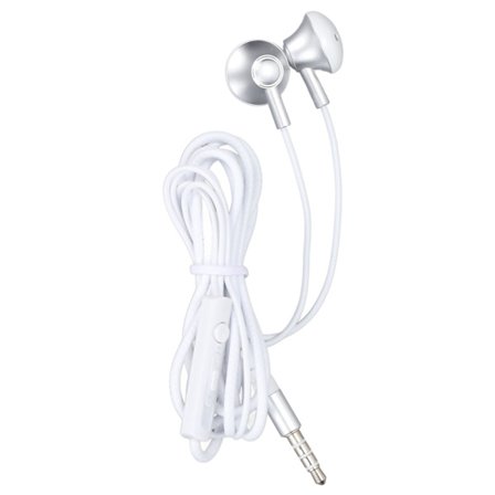 YZXY15 Kablet Earphones 3.5mm Støjreduktion Kraftig Bas Earbuds med Mikrofon og Lydstyrkekontrol til Telefoner PC(Sølv )