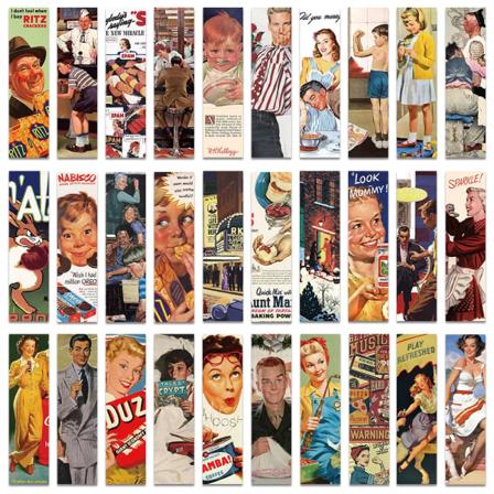 30 st Vintage Amerikanska bokmärken Serietidningsaffisch Läsningssidor Bokmärkning Studentmaterial Kreativ present Dekorativa papperskort 30pcs