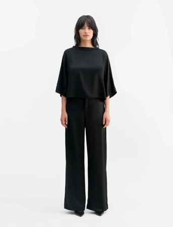 Ahlvar Gallery Mila Satin Trousers - Black - L