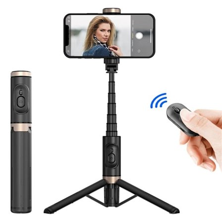 Tripod with Bluetooth remote control, 72cm - Black