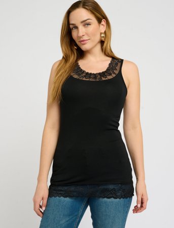 Cream Florence Top - Black - XXL