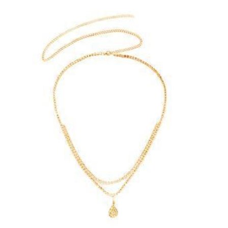 Dobbellags Hengende Vanndråpe Midjekjede Kroppssmykker Trendy Dame Midjetilbehør For Fester Hverdagsmote