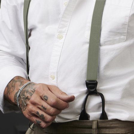 Tirantes finos para botones antracita para hombres - Tirantes para botones