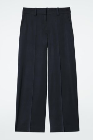 COS Femme Pantalon De Tailleur Large Satiné in Bleu