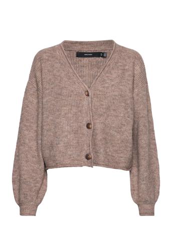 Vmyvonne Ls V-Neck Rolledge Cardi Ga Bf Beige Vero Moda