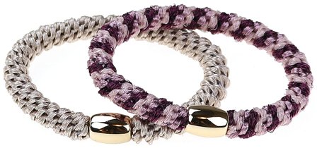 Senze Elastikker Vævede Auberginmi, Hår, Hårpynt, Hårelastikker