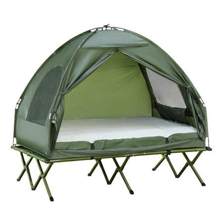 Green Camping Bed & Teltta ilmapatjalla