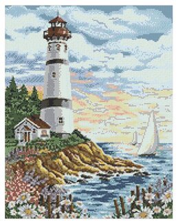 Diamond painting Leuchtturm am Meer - WizardiArt