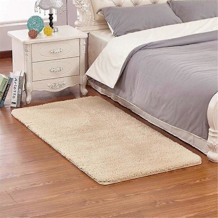 Shaggy Halkskyddande Matta, Sovrum Vardagsrum Halkskyddande Matta, Modern Matta för Vardagsrum Sovrum (Kamel, 50 * 80cm)
