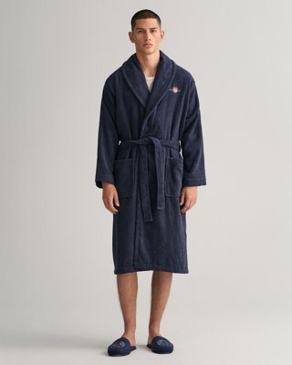 GANT - Morgenkåpe i bomullsfrotté, unisex evening blue