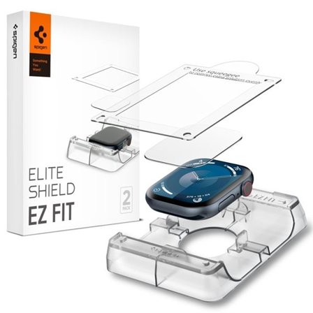 Spigen Elite Shield "EZ FIT" Hybrid Glass 2-PACK til Apple Watch 10 (46MM) - Clear