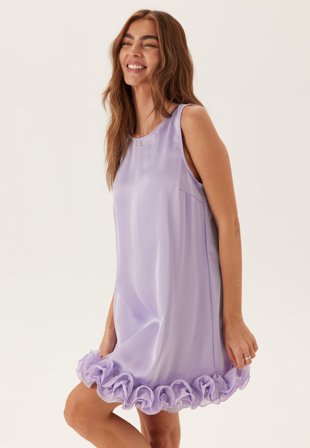 Pieces - Pcbeja Sl Short Dress Wvn - Pastel Lilac