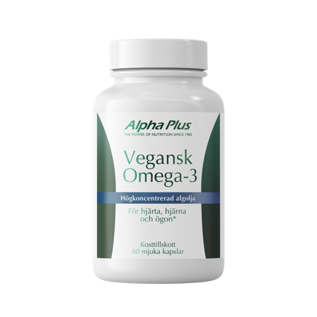 Alpha Plus Vegansk Omega-3 (Algolja) 60 mjuka kapslar