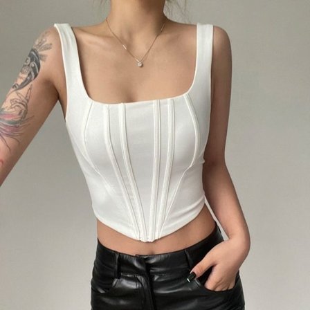 Crop Tops Short Top WHITE L white L