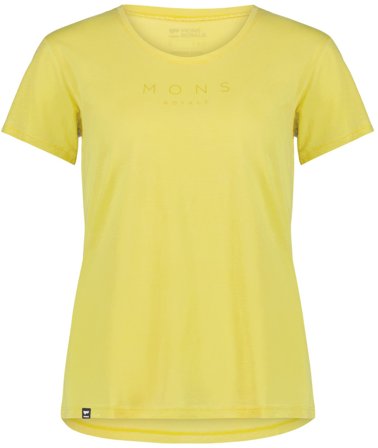 Mons Royale Zephyr Merino Cool Tee naisten t-paita, keltainen