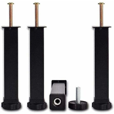 Sängynjalat, universaalit uurretut runkojalkojen korkeus: 35 cm (+2 cm) säädettävä, 15–35 cm 3 x 3 cm kehyksille, joissa on M8 × 60 mm pultti (4 kpl),