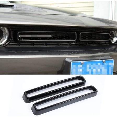 Gallerinsatser ABS Grill Cover Trim Kit Exteriör Tillbehör för 2015-2021 Dodge Challenger