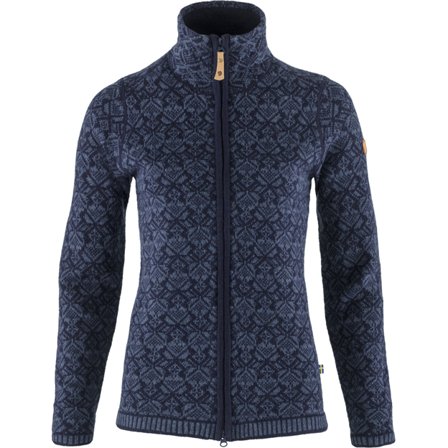 Fjällräven Women's Snow Cardigan in Dark Navy, Wolle | Size: 2XS