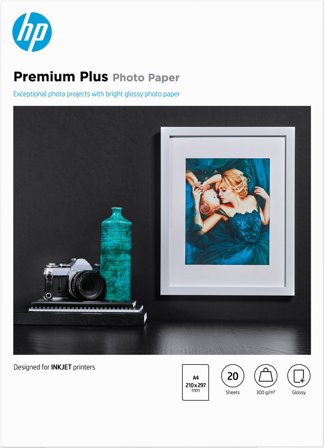 HP Premium Plus glättat fotopapper 20 ark/A4/210 x 297 mm, 886111138876