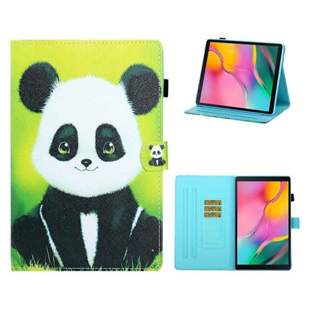 Samsung Galaxy Tab A 8.0 (2019) viileä kuvio nahkainen flip-kotelo - Panda