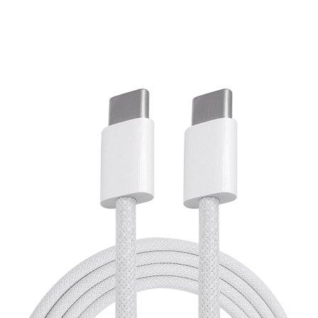 Snabbladdningskabel USB-C till USB-C Nylonflätad Vit 1M