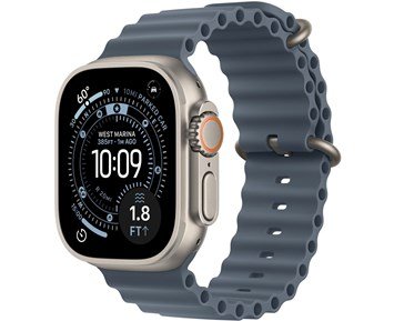 Apple-Watch Ultra 3 GPS + Cellular 49mm Natural Titanium Case with Anchor Blue Ocean Band-Apple Watch Ultra 3 – 49mm-Personal training-Apple Watch