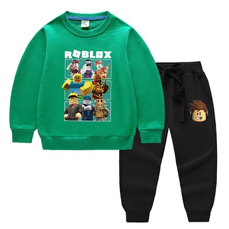 Roblox baby bomull långärmad kostym - grön + svart