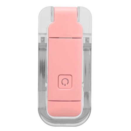 LED Bogmærke Lys USB Genopladelig 3 Lysstyrke Varmt Hvidt Lys Bærbar Klips På Læselys Til Natlæsning Pink