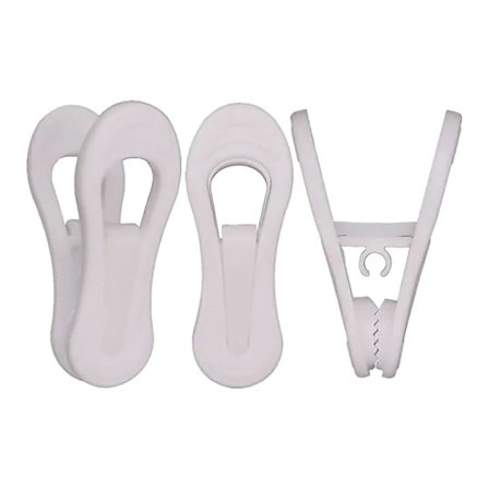 30 stk. Rundt Hode Pp Plast Klips Rundt Rør Henger Tilbehør Klesklype Hussett, Hvit UBG