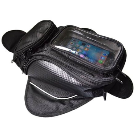 Moottoripyörän tankkilaukku - Vedenpitävä Oxford musta moottoripyörän laukku - Universaali vahva magneettilaukku Honda Yamaha Suzuki Kawasaki 