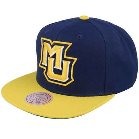Mitchell & Ness - Marquette U Team 2 Tone 2.0 Navy/White Snapback Snapback Blue Cap - @ Hatstore