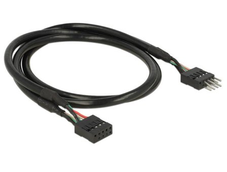 Delock USB 2.0 Pin Header - USB-internkabel - 10-pins USB-kontakt til 10-pins USB-kontakt - 50 cm