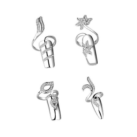 Kristall Ab Rhinestones Nagelring Dekoration Flickor Nagelringkapslar Kvinnor Nagelsmycken Flickor Nagelringkonst