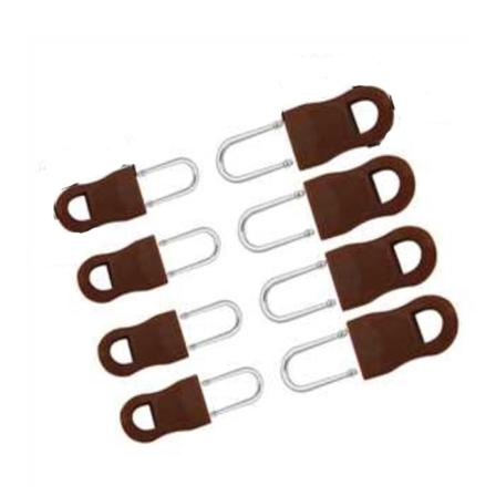 Dragkedja Ersättning 2 Storlekar 8-pack Brun S+l