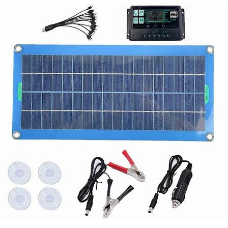 300W Solpanel 12V 5V Dobbelt USB Controller Vandtæt Monokrystallinsk Solceller Batterioplader -10A